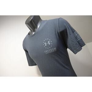 Under Armour Gym Shirt HeatGear Freedom Tee USA Flag Black Mens Size Medium